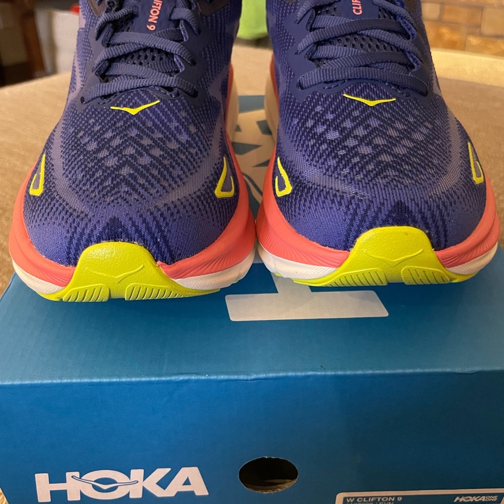 Hoka Pink and Purple Running Shoes